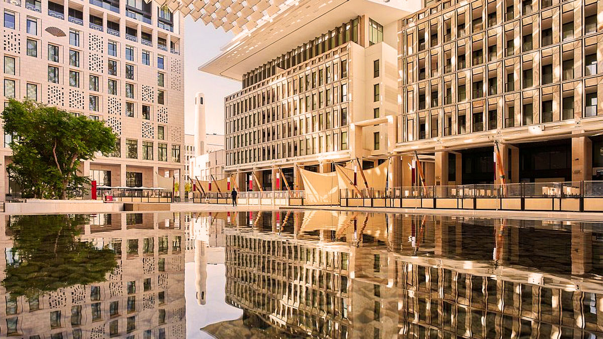 Msheireb Downtown pedestrian boulevard with shaded canopy